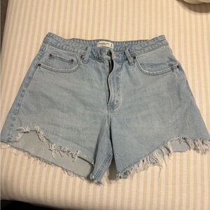 Abercrombie & Fitch Blue Curve Love High Rise Dad Denim Short